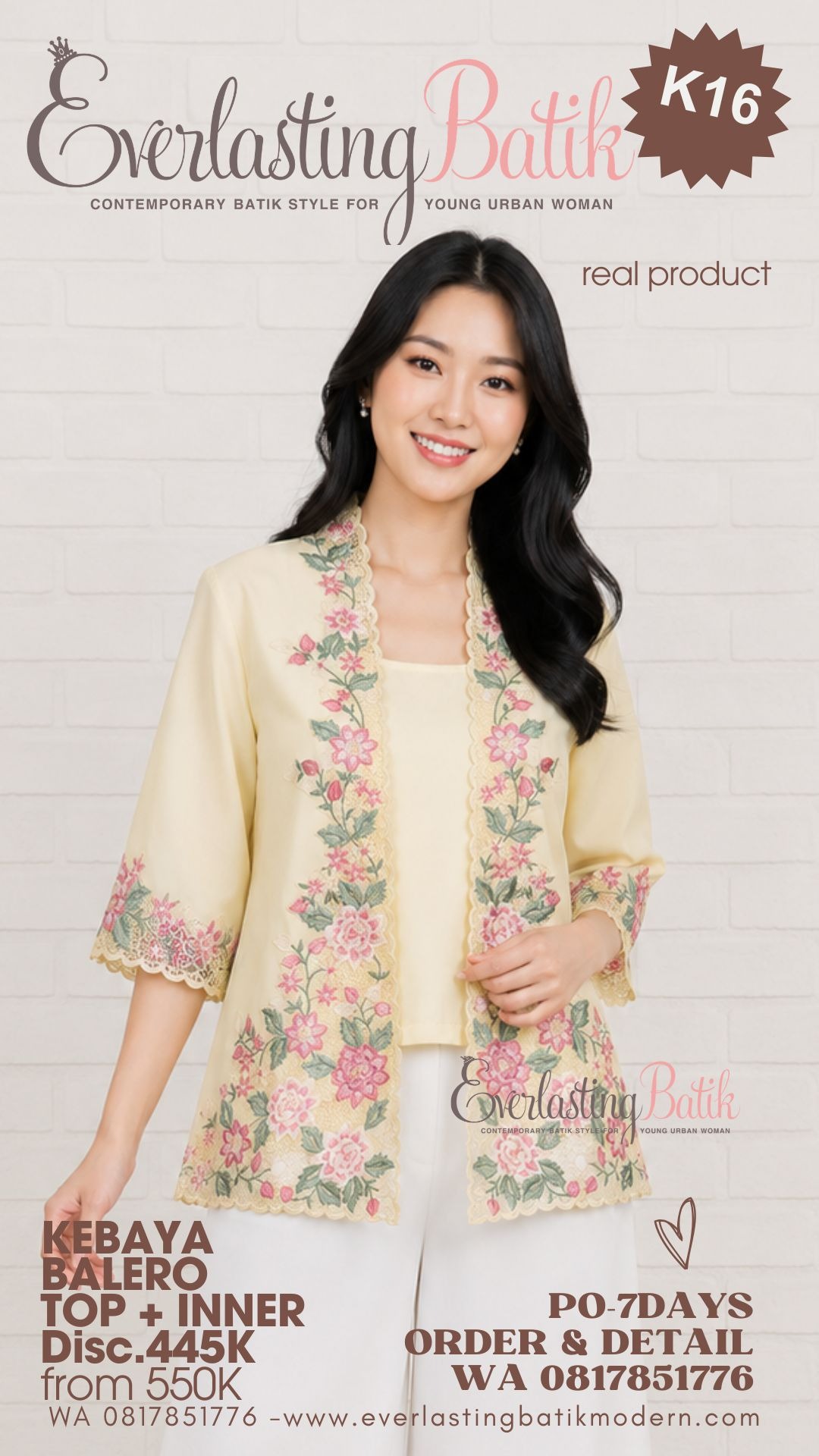 K16 KEBAYA BALERO BORDIR TOP - diskon 445K.