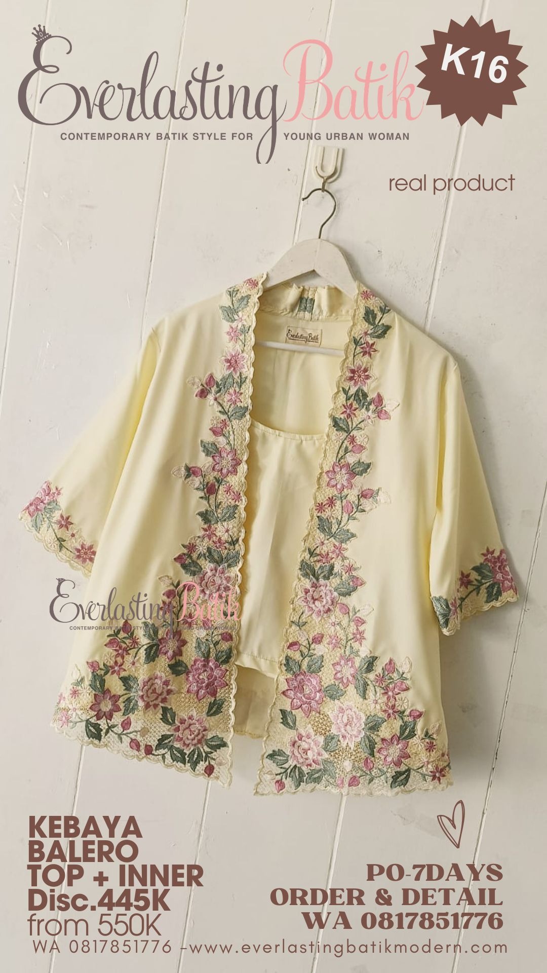 K16 KEBAYA BALERO BORDIR TOP - diskon 445K.