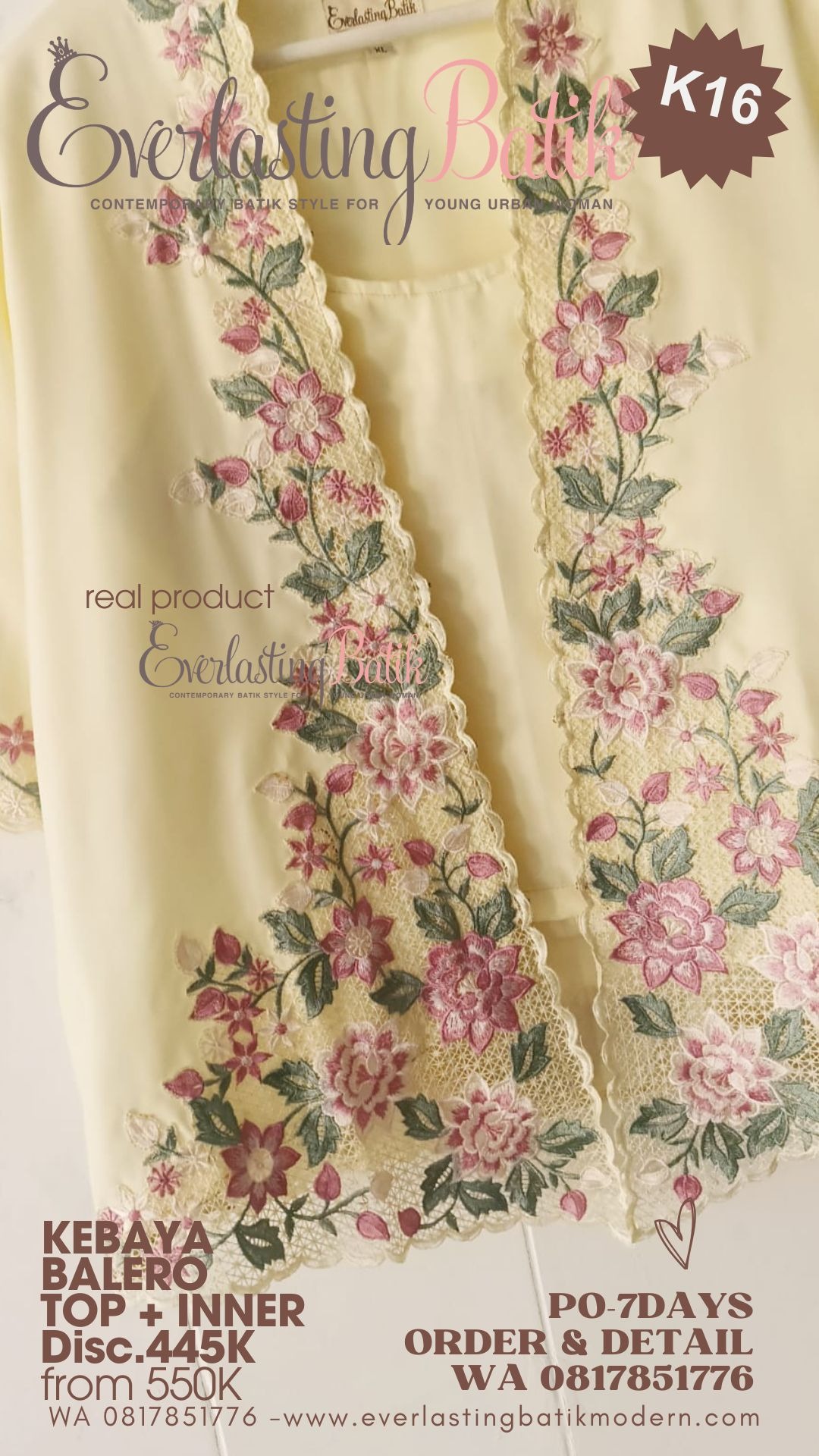 K16 KEBAYA BALERO BORDIR TOP - diskon 445K.