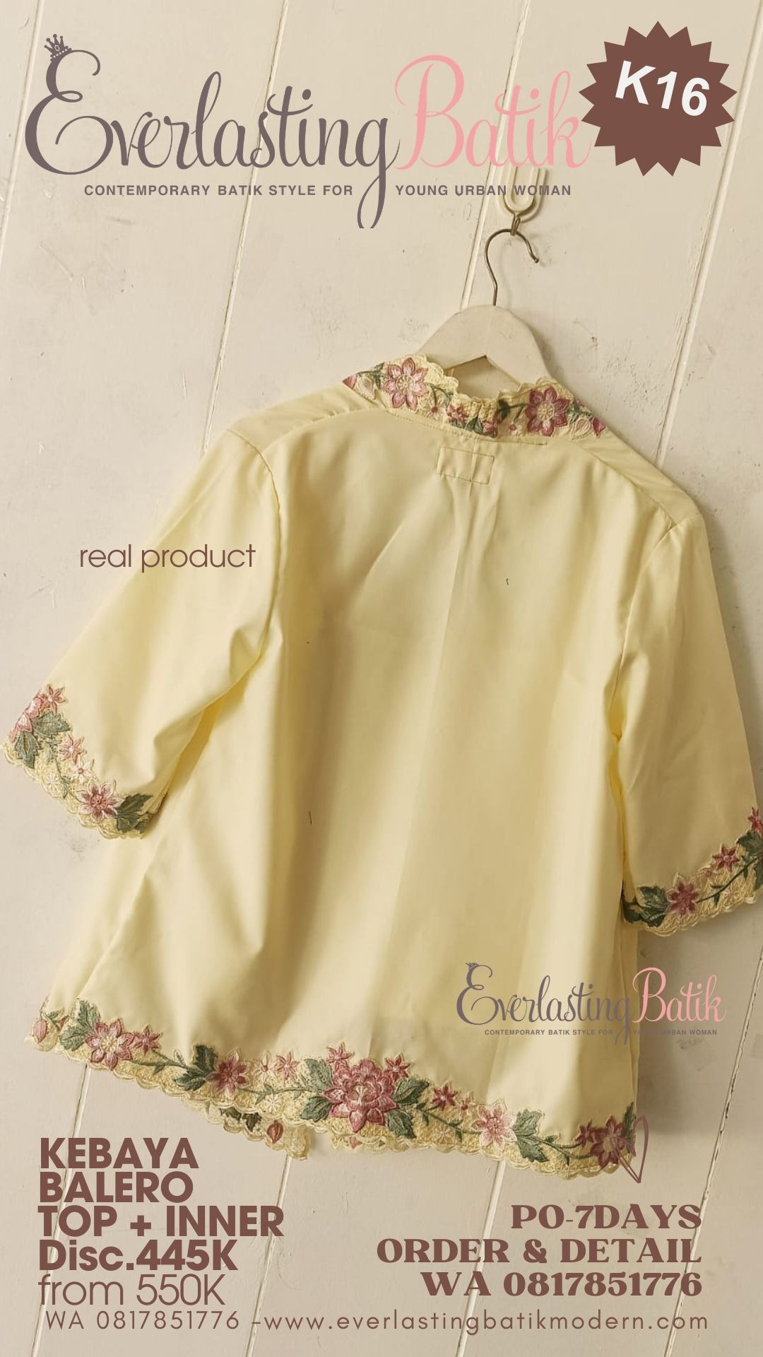 K16 KEBAYA BALERO BORDIR TOP - diskon 445K.