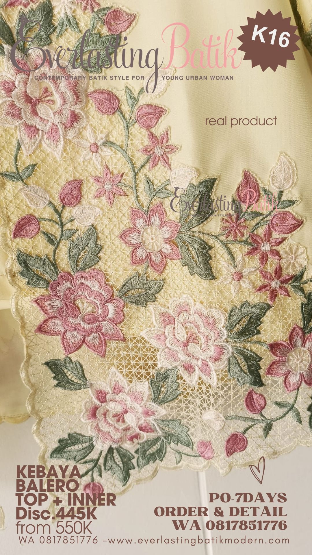 K16 KEBAYA BALERO BORDIR TOP - diskon 445K.