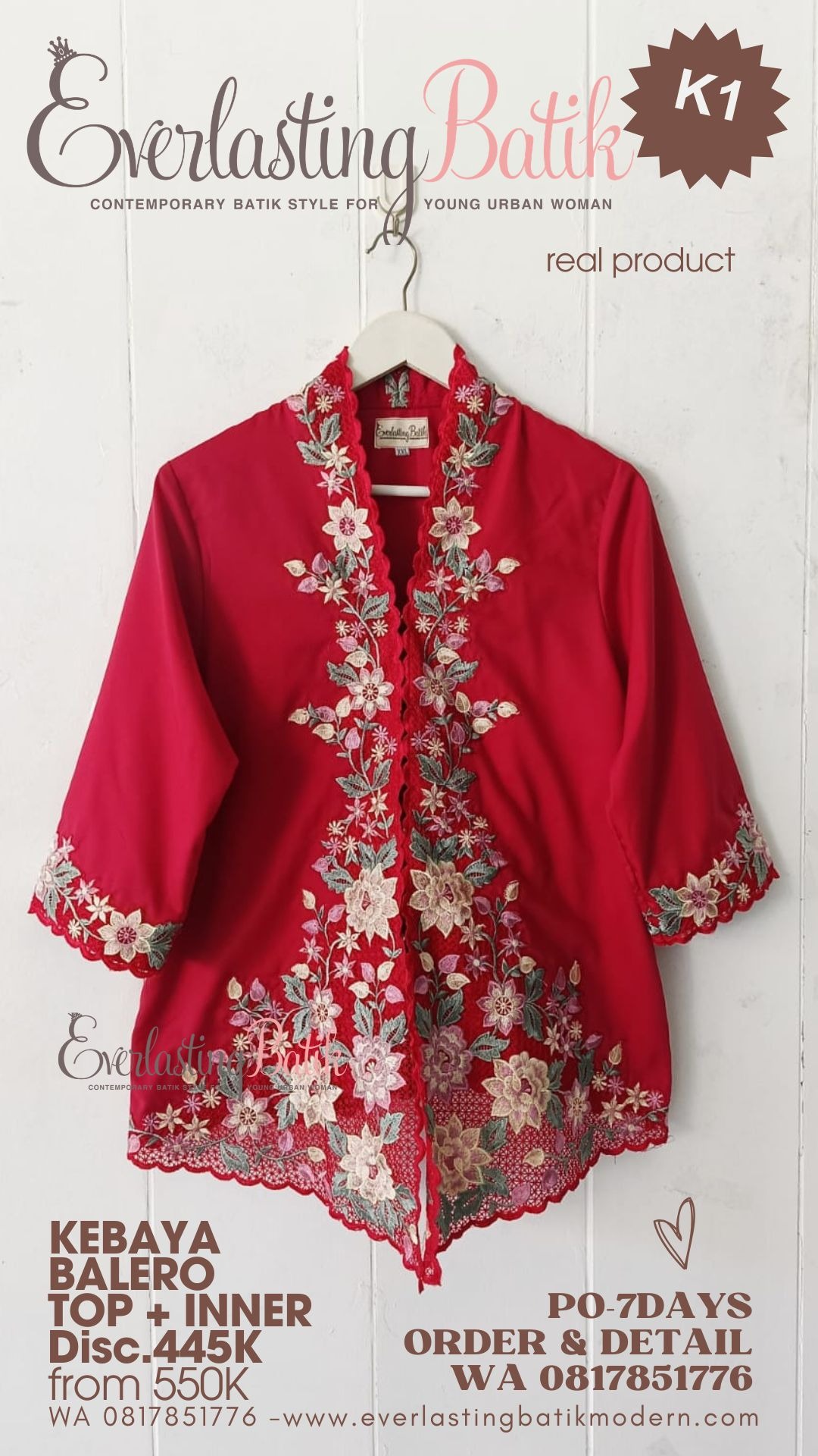 K1 KEBAYA BALERO BORDIR TOP - diskon 445K