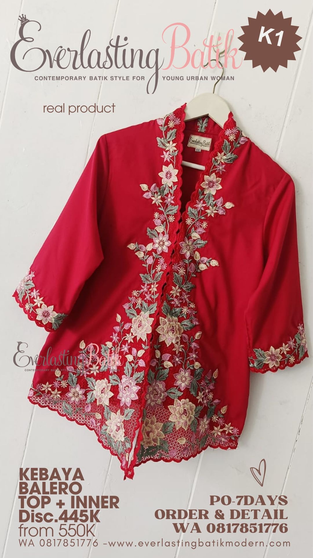 K1 KEBAYA BALERO BORDIR TOP - diskon 445K