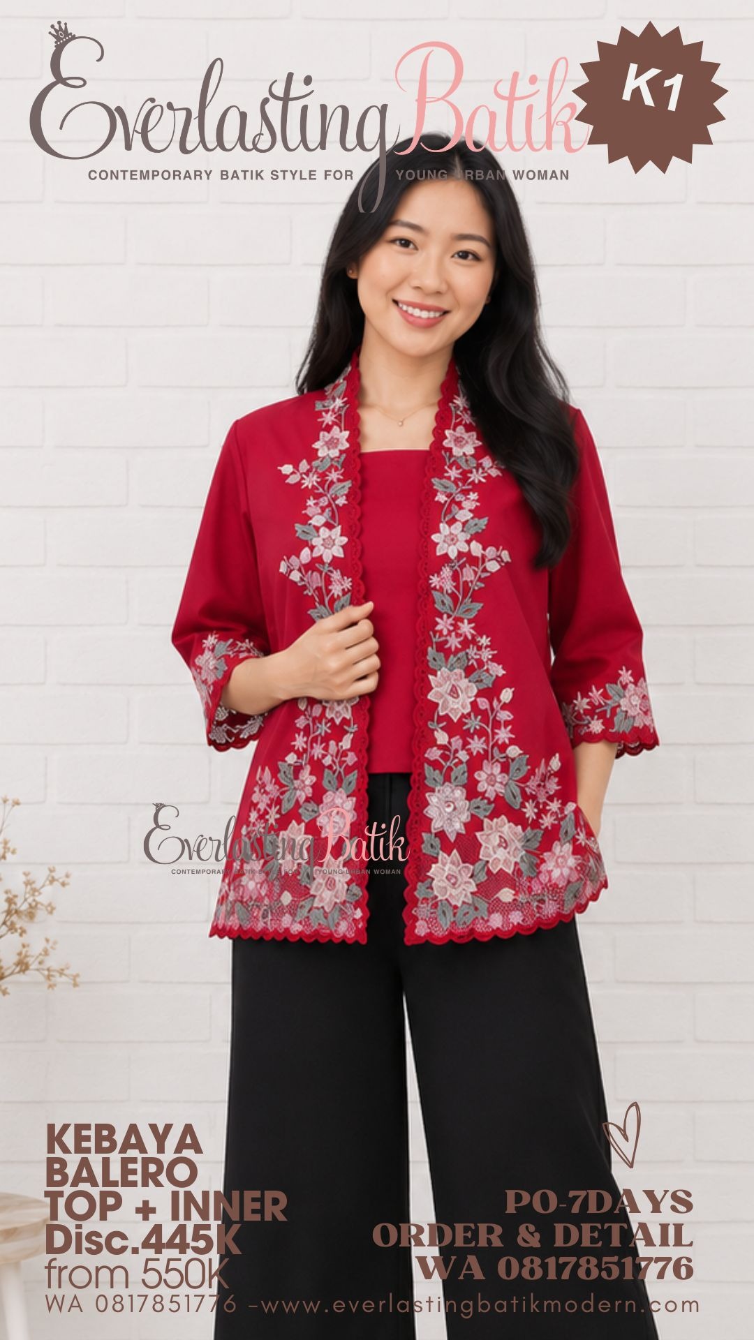 K1 KEBAYA BALERO BORDIR TOP - diskon 445K