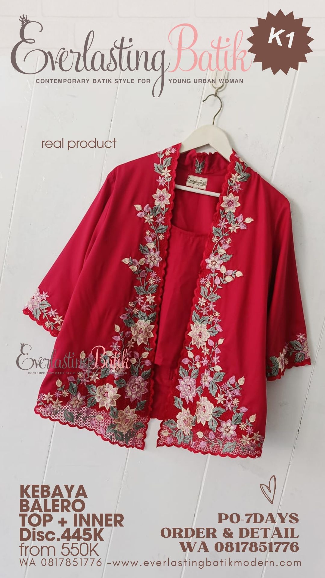 K1 KEBAYA BALERO BORDIR TOP - diskon 445K