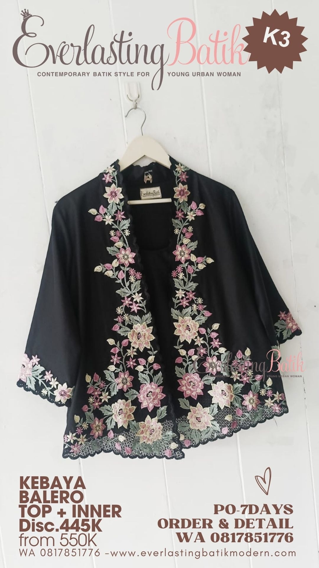 K3 KEBAYA BALERO BORDIR TOP - diskon 445K