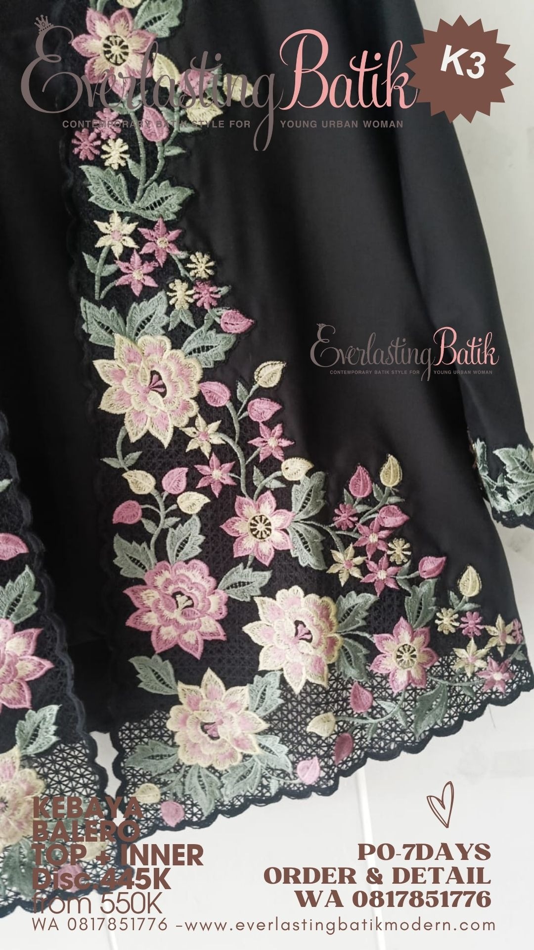 K3 KEBAYA BALERO BORDIR TOP - diskon 445K