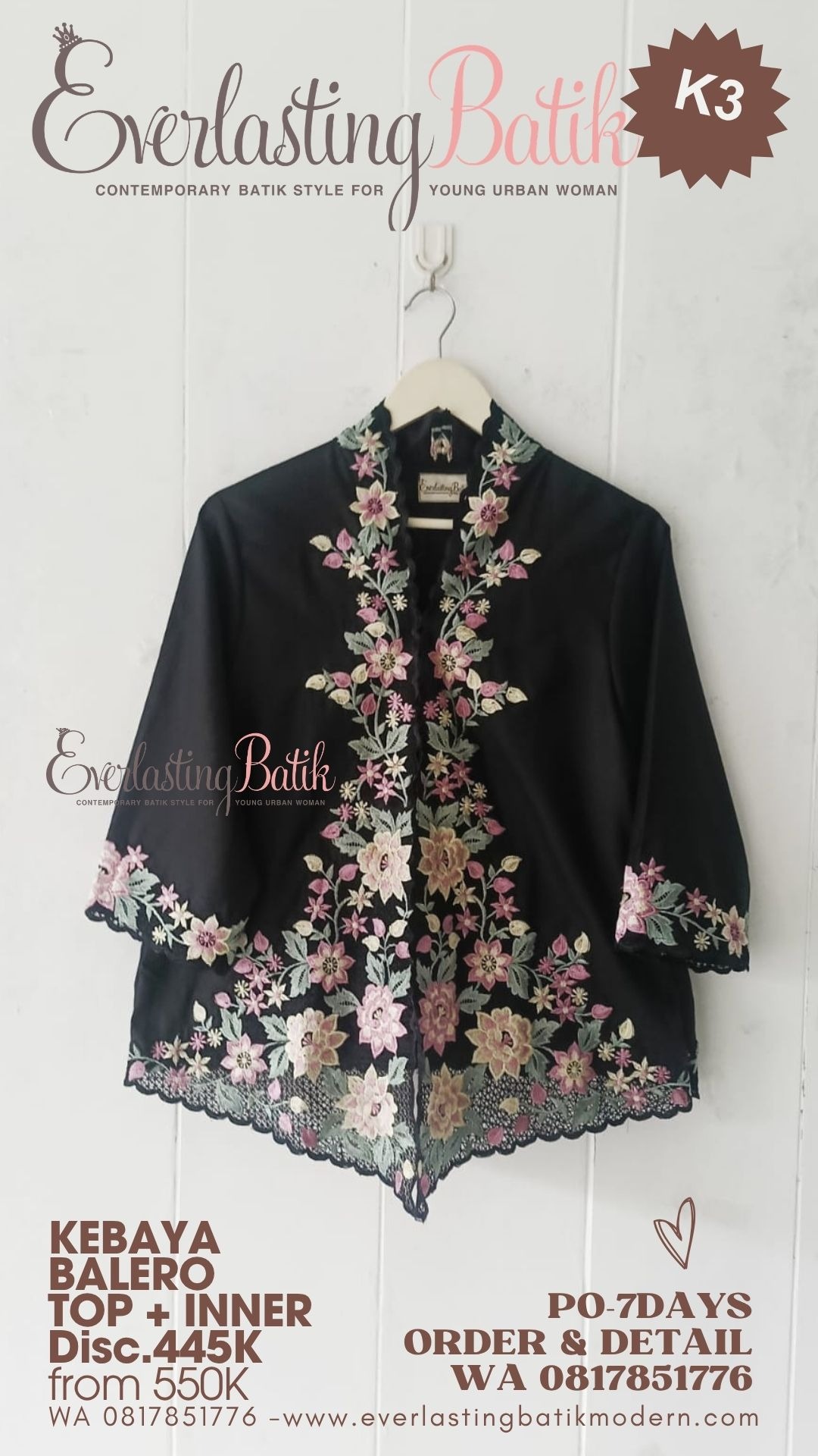 K3 KEBAYA BALERO BORDIR TOP - diskon 445K