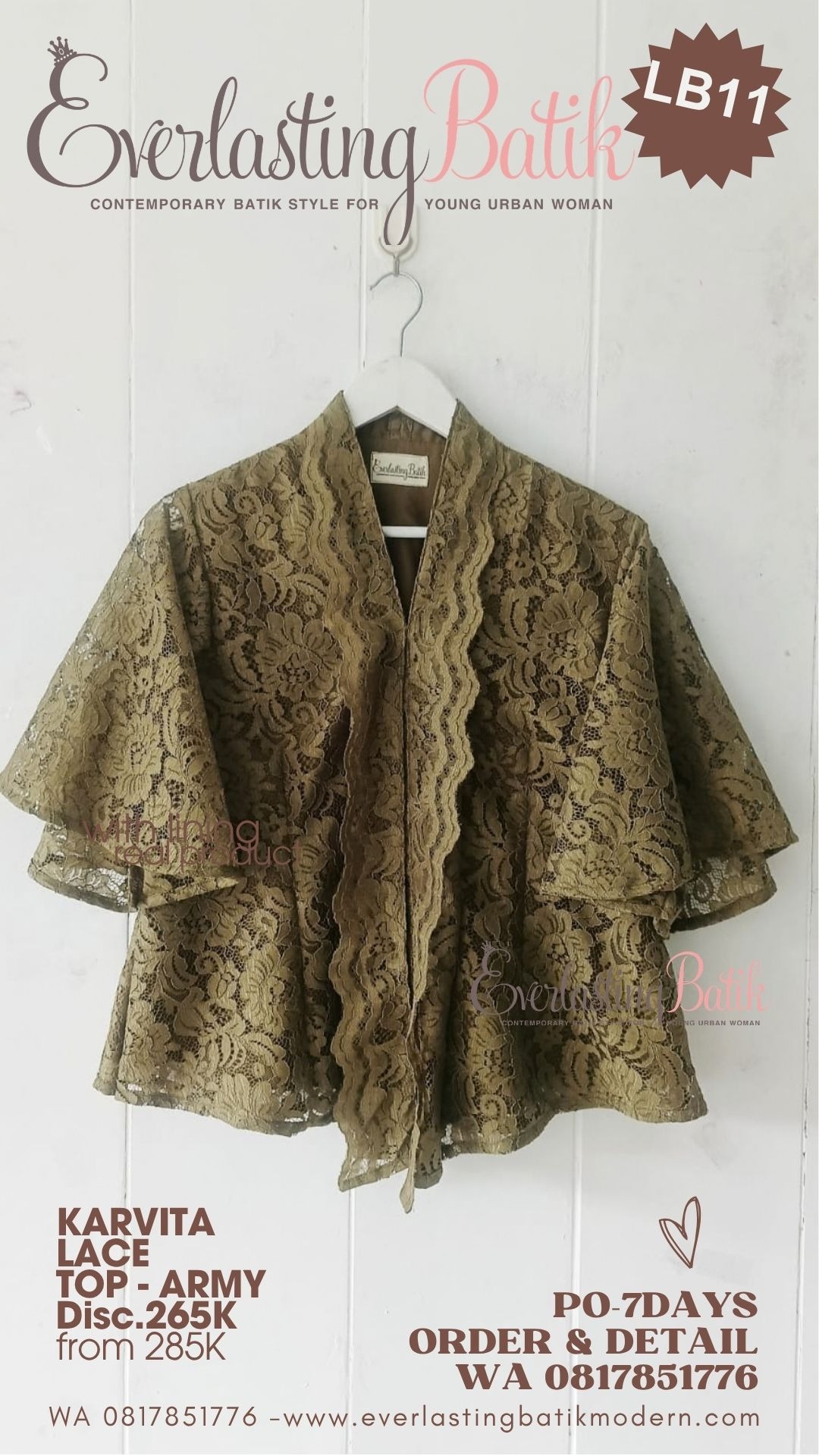 LB11 KARVITA LACE TOP - diskon 265rb