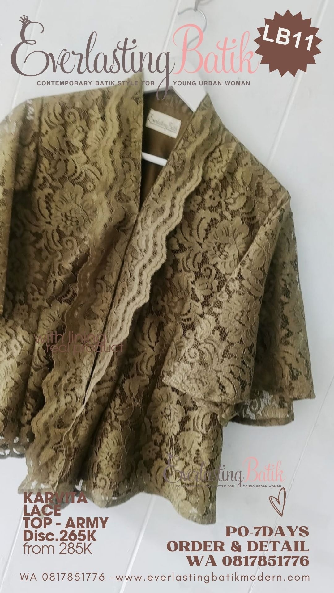 LB11 KARVITA LACE TOP - diskon 265rb