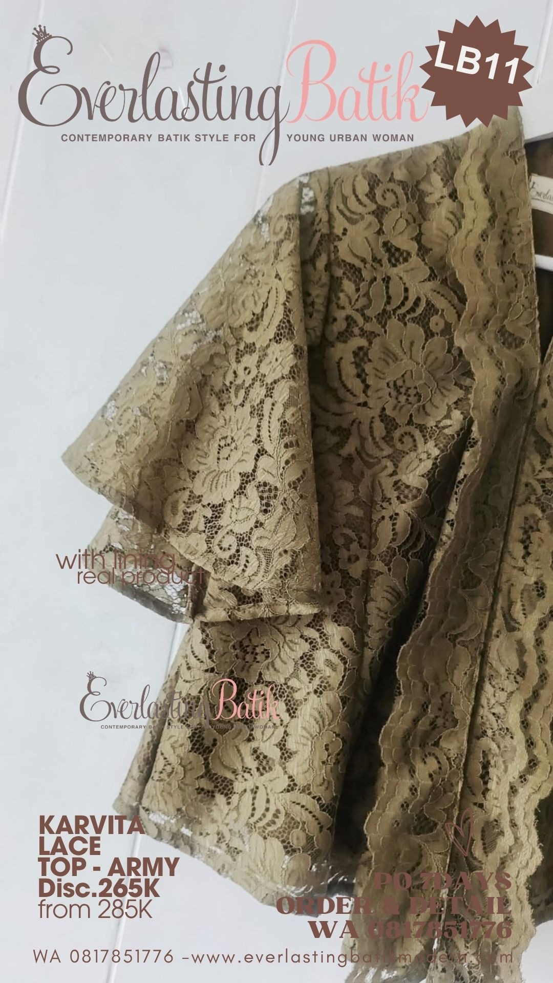 LB11 KARVITA LACE TOP - diskon 265rb