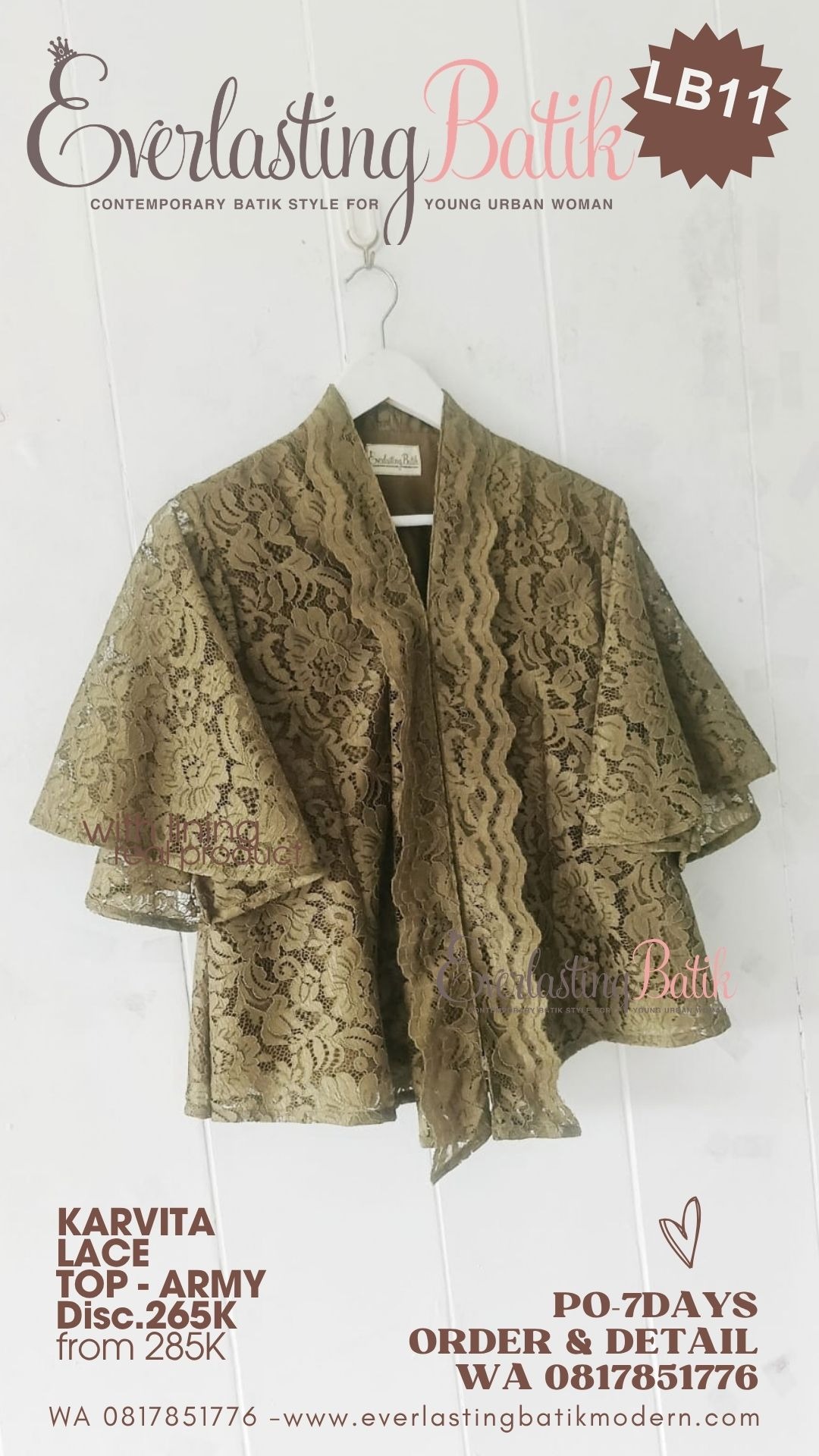 LB11 KARVITA LACE TOP - diskon 265rb
