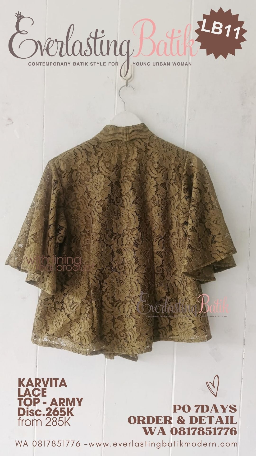 LB11 KARVITA LACE TOP - diskon 265rb