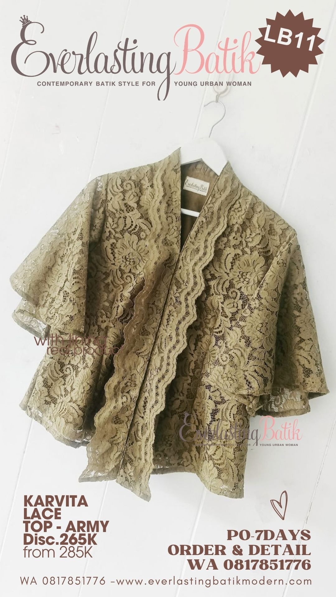 LB11 KARVITA LACE TOP - diskon 265rb