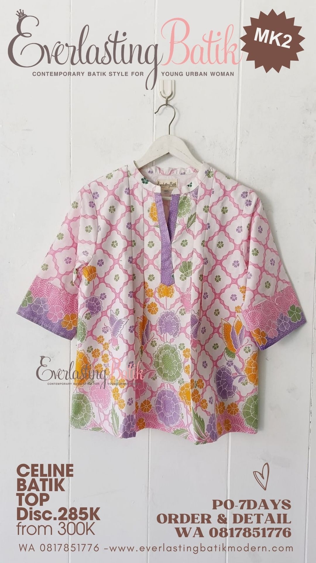 MK2 CELINE BATIK TOP - diskon 285rb