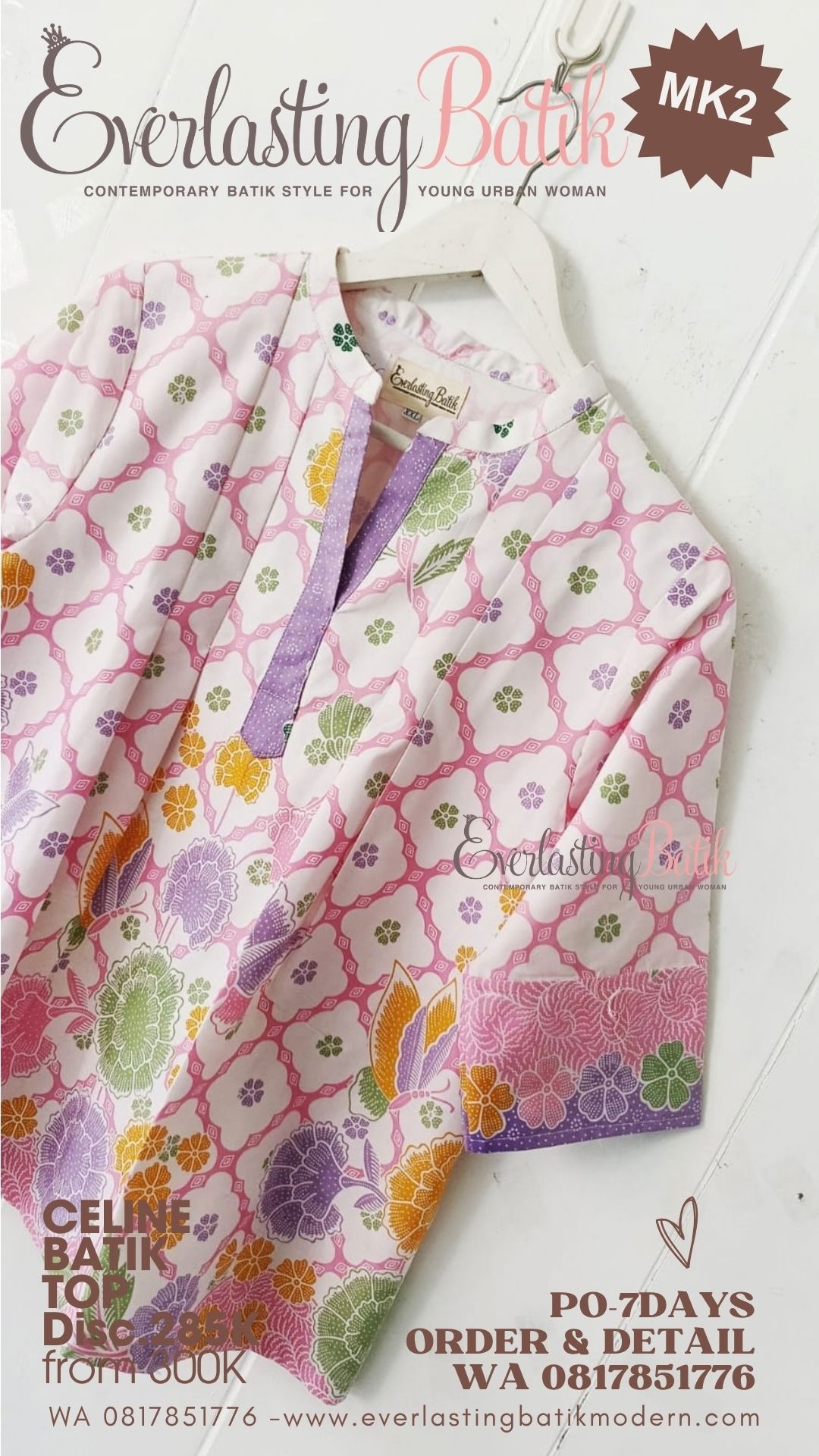MK2 CELINE BATIK TOP - diskon 285rb