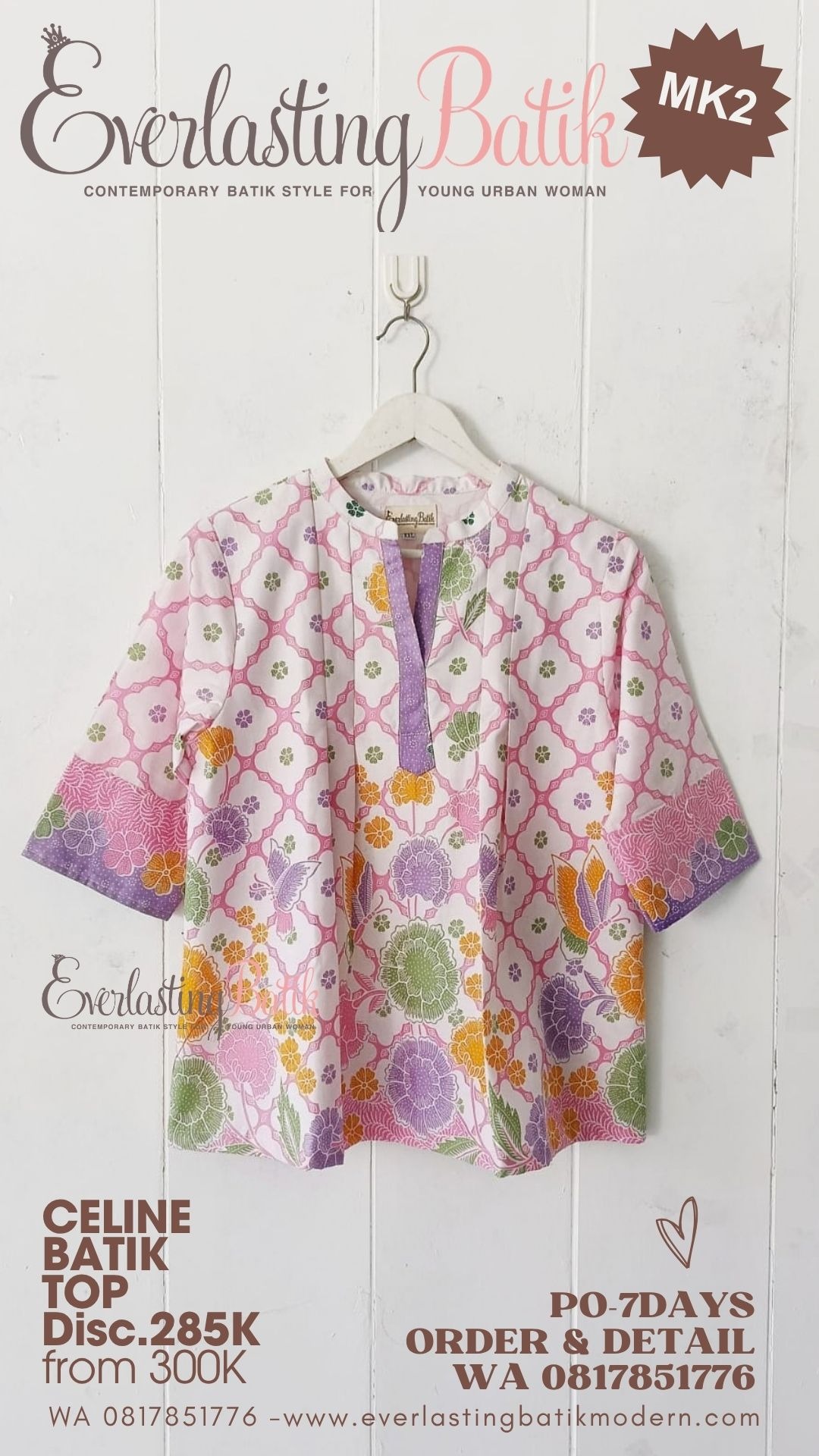 MK2 CELINE BATIK TOP - diskon 285rb