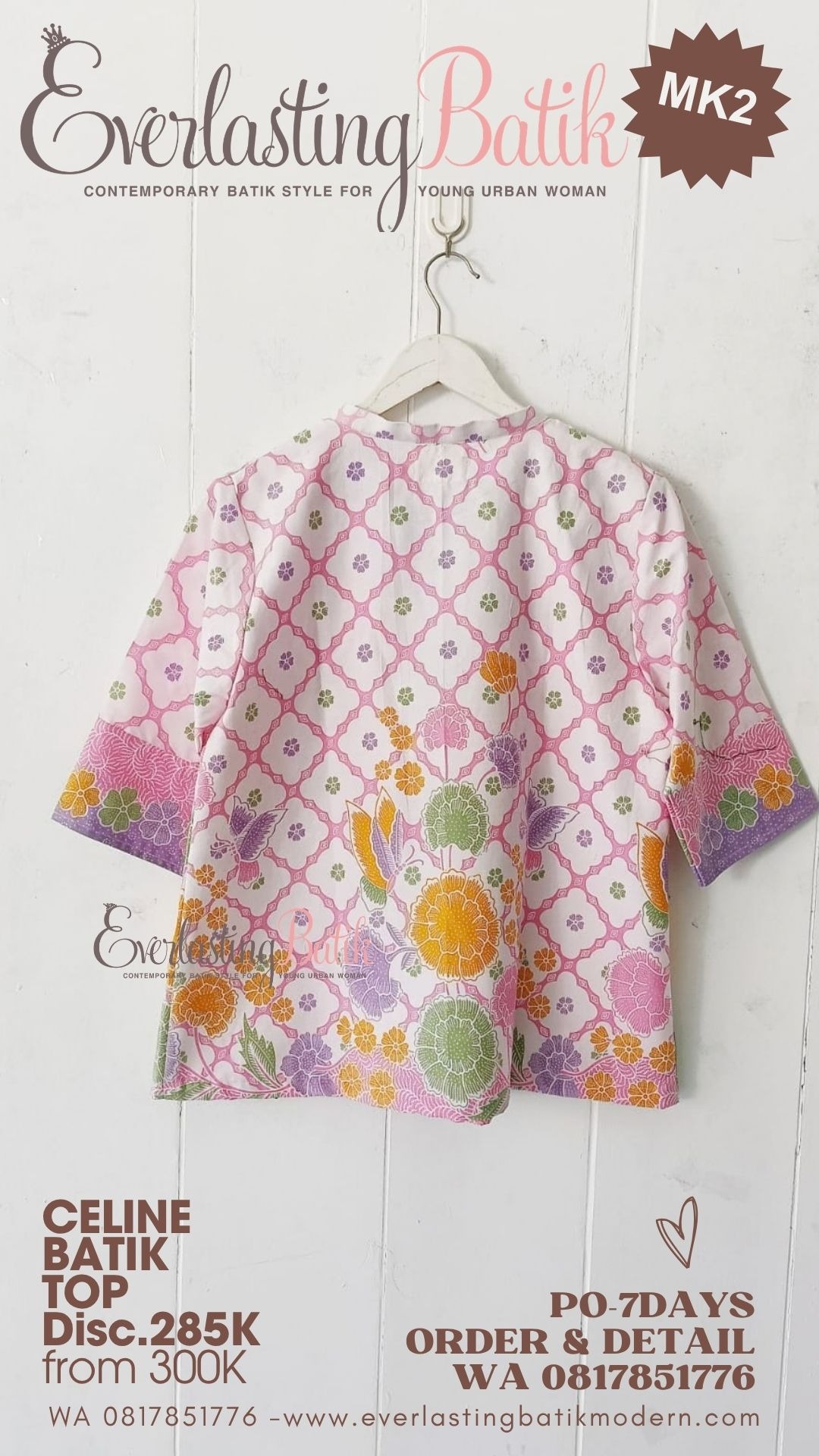 MK2 CELINE BATIK TOP - diskon 285rb