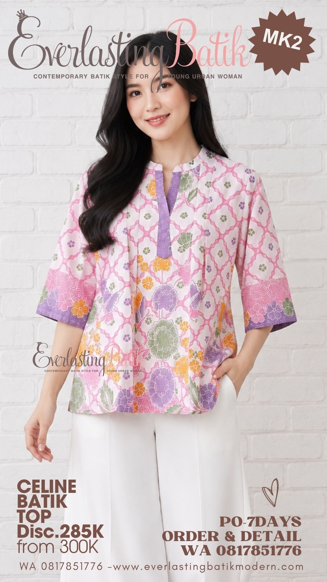 MK2 CELINE BATIK TOP - diskon 285rb