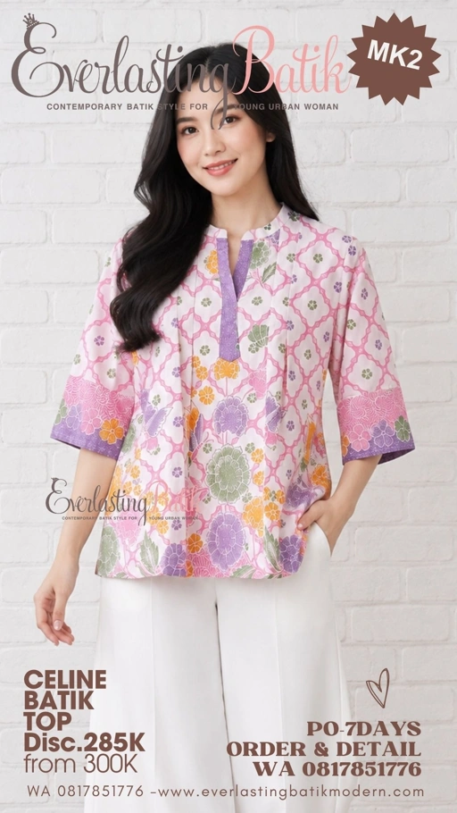 MK2 CELINE BATIK TOP - diskon 285rb