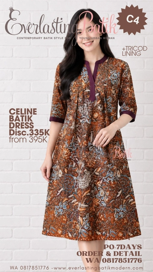 C4 CELINE BATIK DRESS - diskon 335rb