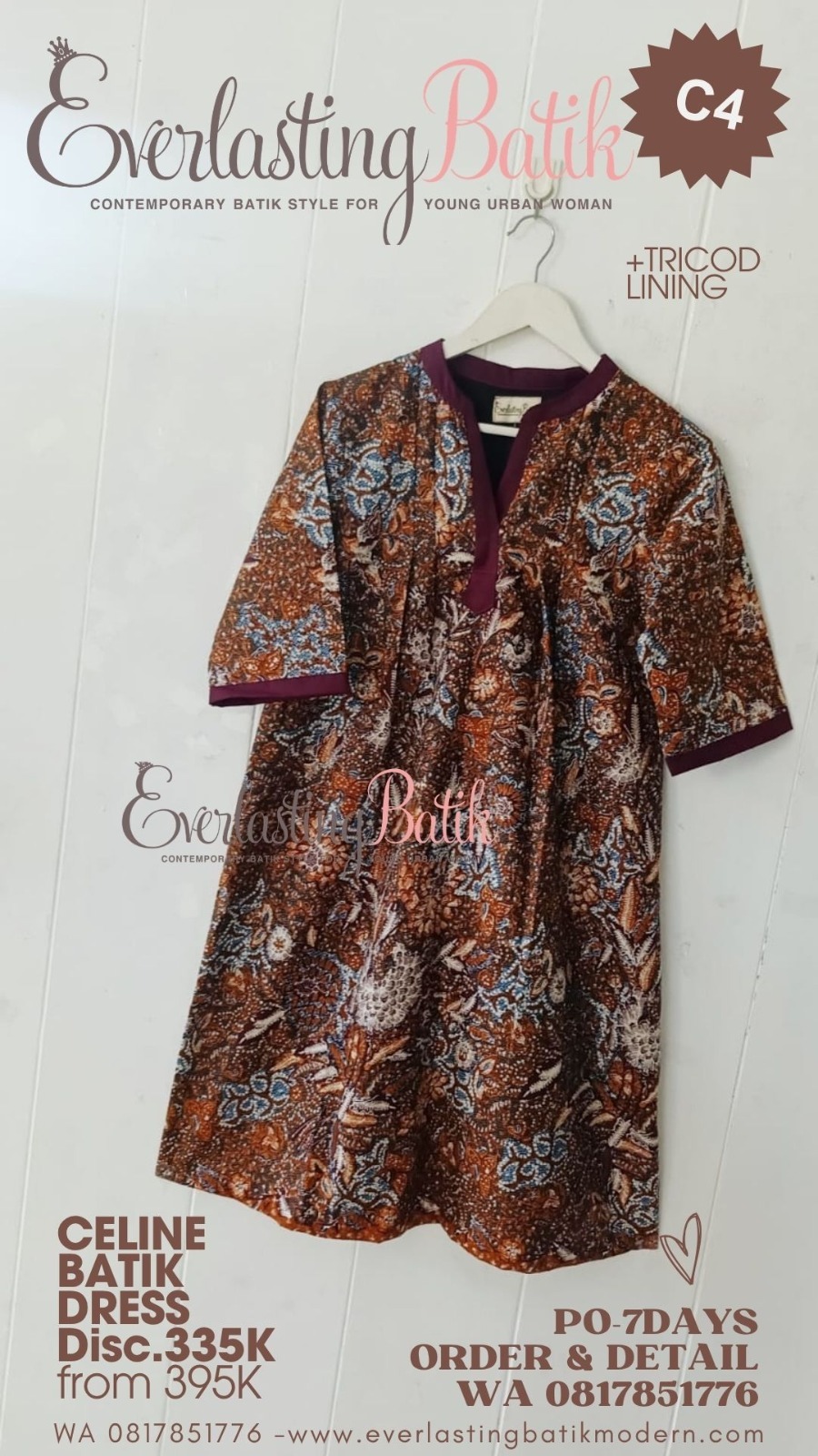 C4 CELINE BATIK DRESS - diskon 335rb