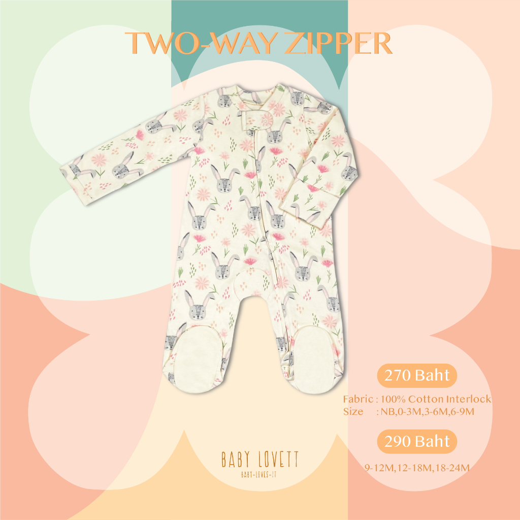 (AUG2023) Babylovett Basic - Two-Way Zipper ชุดนอนคลุมเท้า