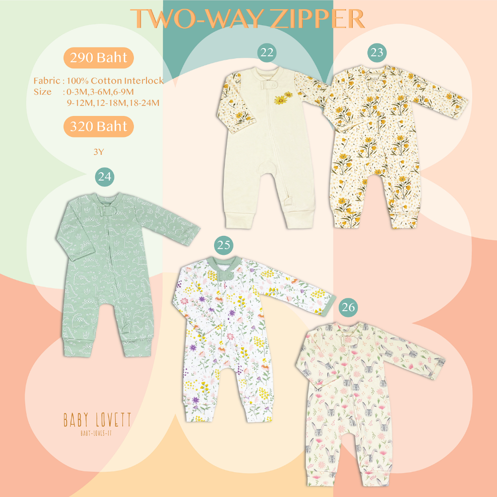 (AUG2023) Babylovett Basic - Two-Way Zipper ชุดนอนเปิดเท้า