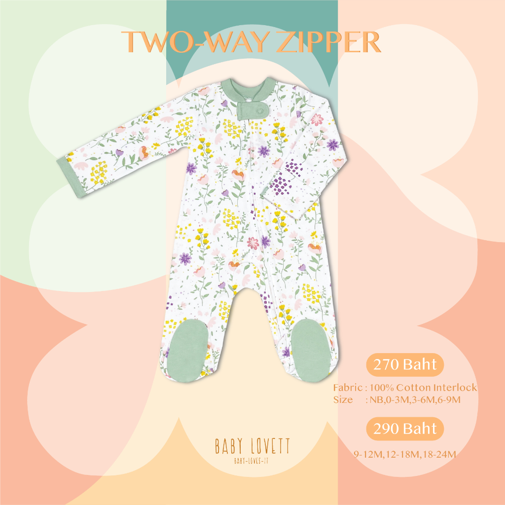 (AUG2023) Babylovett Basic - Two-Way Zipper ชุดนอนคลุมเท้า