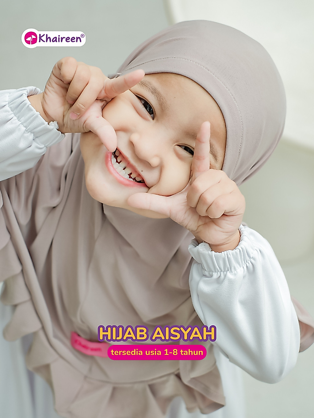 KHAIREEN Hijab Aisyah New (1-8 tahun) Hijab Instan Anak Bayi Balita PAUD Jersey Adem Jilbab Anak Daily Harian Simple Tali Karet