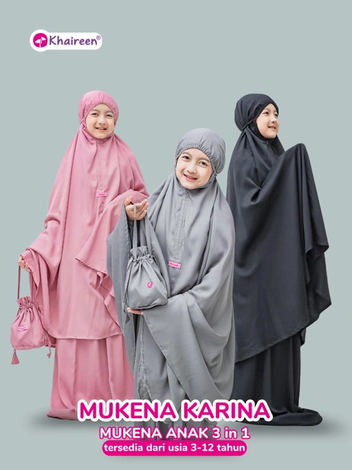 PRE ORDER Mukena Karina (3-12 Tahun) Mukena Anak Polos Katun Rayon Premium Adem Mukena TK SD SMP