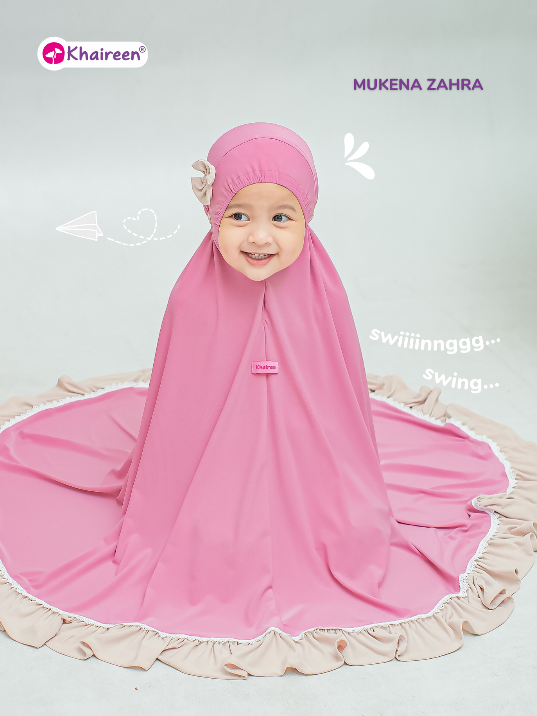 PRE ORDER Mukena Zahra (3-8 Tahun) Mukena Anak Polos Jersey Premium Adem 