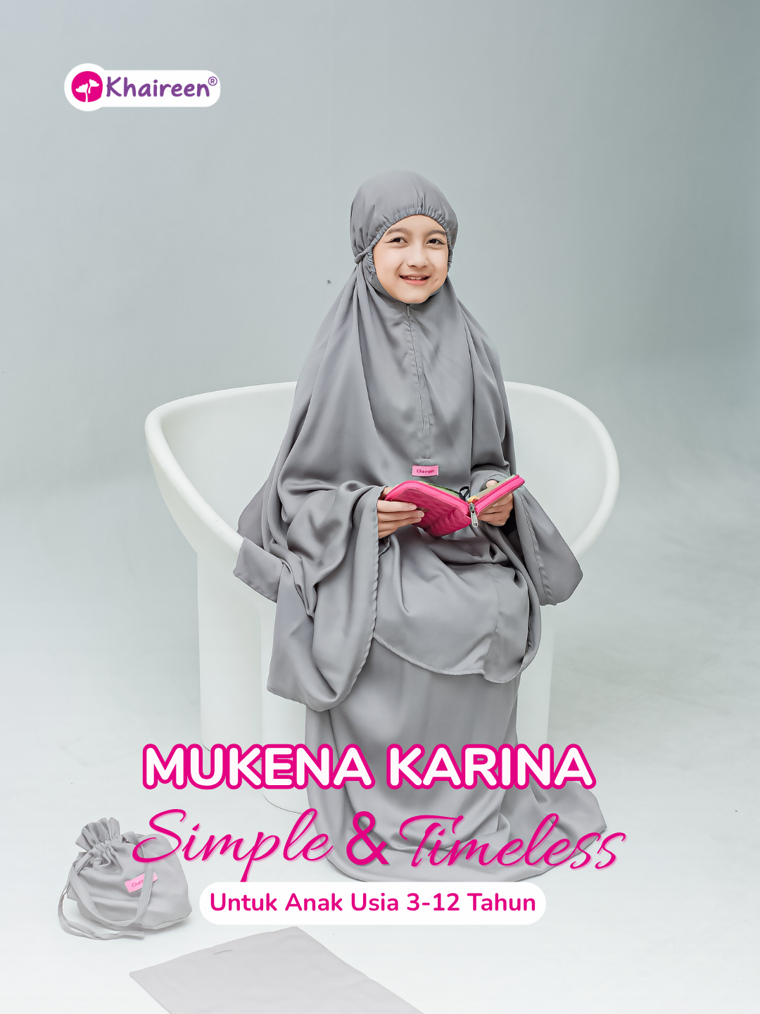 PRE ORDER Mukena Karina (3-12 Tahun) Mukena Anak Polos Katun Rayon Premium Adem Mukena TK SD SMP