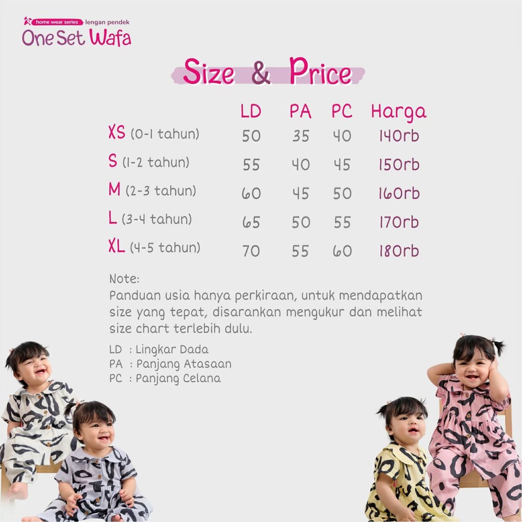 KHAIREEN One Set Wafa Lengan Pendek / One Set Anak