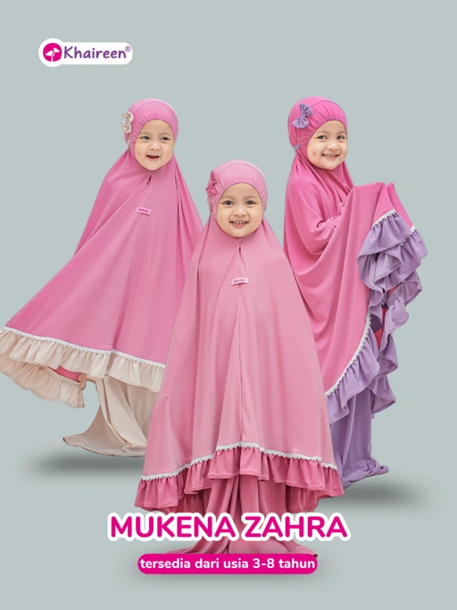 PRE ORDER Mukena Zahra (3-8 Tahun) Mukena Anak Polos Jersey Premium Adem 