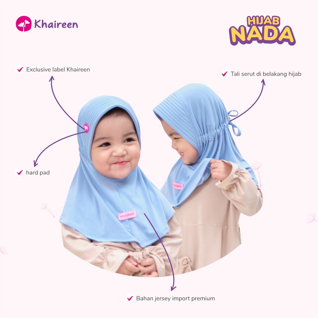 KHAIREEN Hijab Nada (0-4 Tahun) Hijab Anak Hijab Daily Anak Hijab Adem Jersey Premium