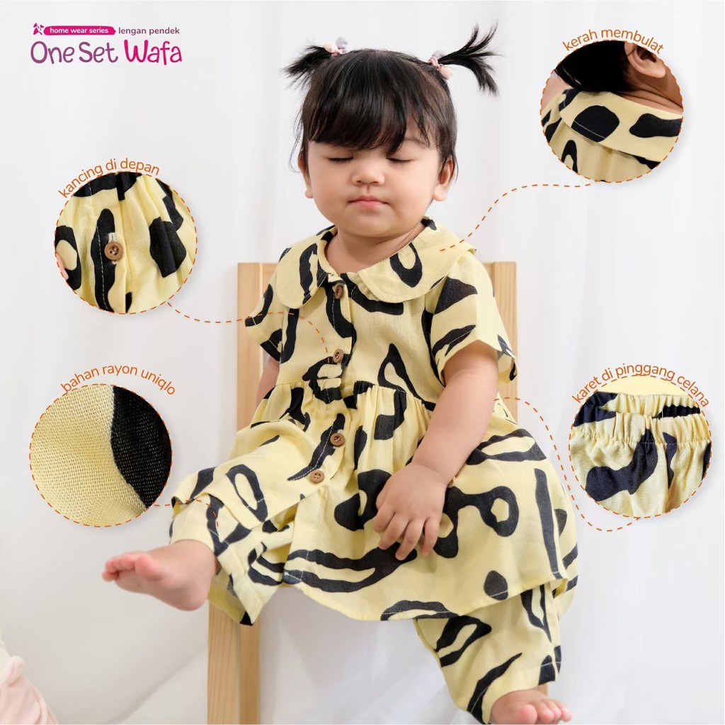 KHAIREEN One Set Wafa Lengan Pendek / One Set Anak