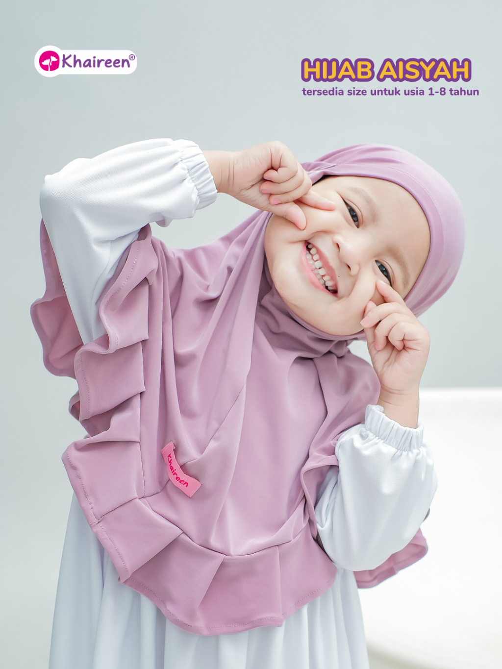 KHAIREEN Hijab Aisyah New (1-8 tahun) Hijab Instan Anak Bayi Balita PAUD Jersey Adem Jilbab Anak Daily Harian Simple Tali Karet