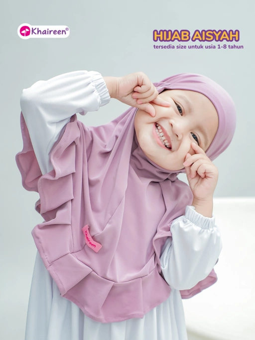 KHAIREEN Hijab Aisyah New (1-8 tahun) Hijab Instan Anak Bayi Balita PAUD Jersey Adem Jilbab Anak Daily Harian Simple Tali Karet
