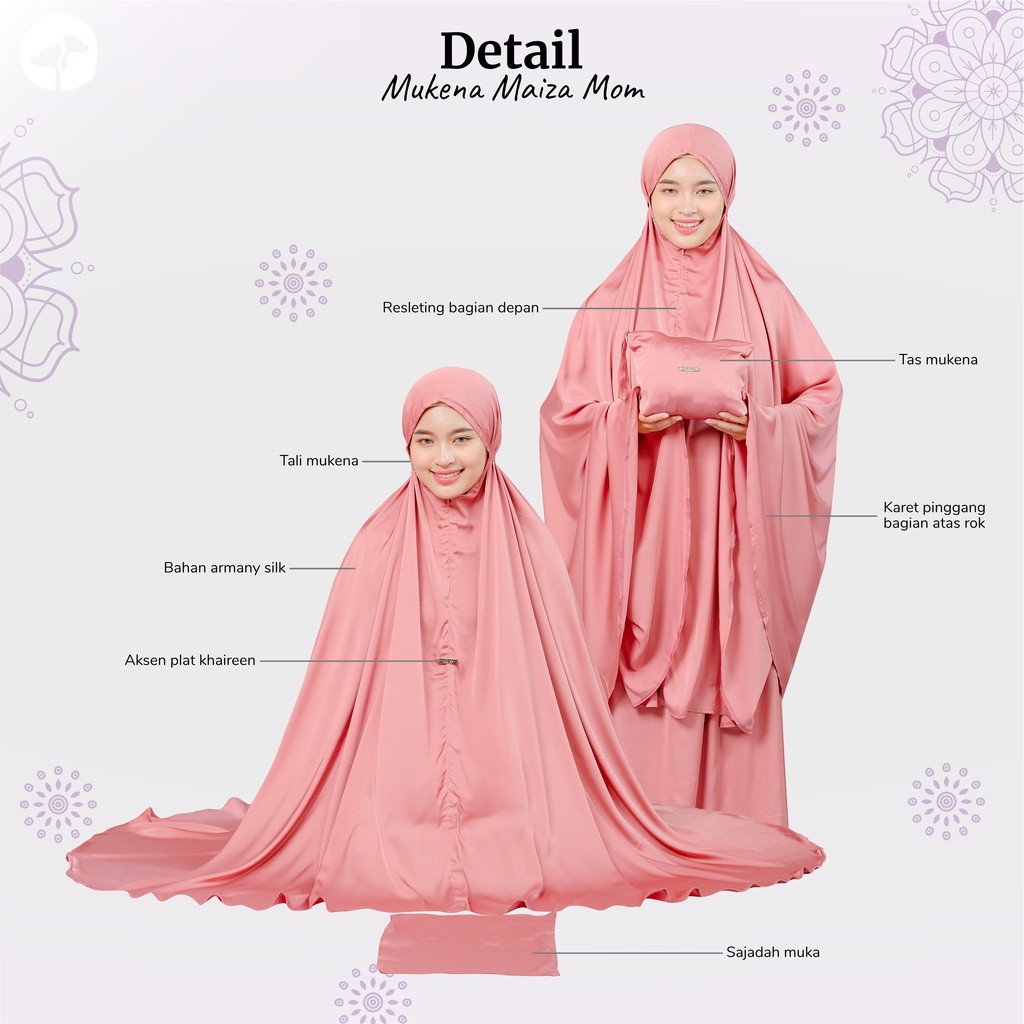 KHAIREEN Mukena Maiza Couple Kids Mom Mukena Lebaran Mukena Silk