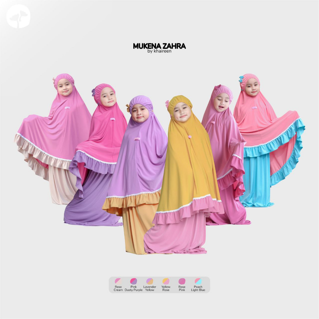 KHAIREEN Mukena Zahra (1-8 Tahun) Mukena Anak Polos Jersey Premium Adem Mukena PAUD TK SD