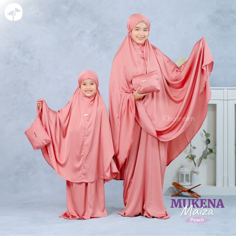 KHAIREEN Mukena Maiza Couple Kids Mom Mukena Lebaran Mukena Silk