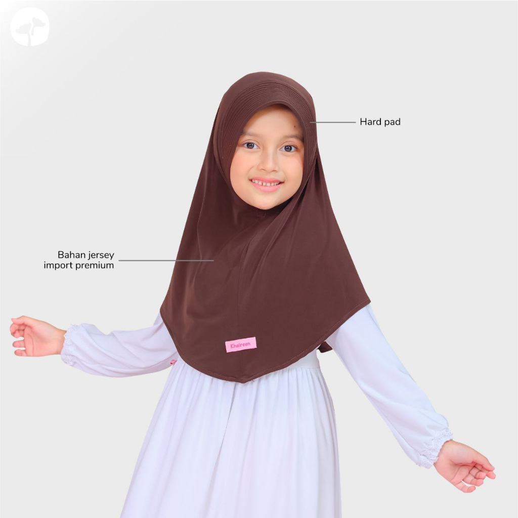 KHAIREEN Hijab Basic Hard Pad (0-5 Tahun) Jilbab Anak Polos Jilbab Sekolah Jilbab Anak Kaos Hijab Anak