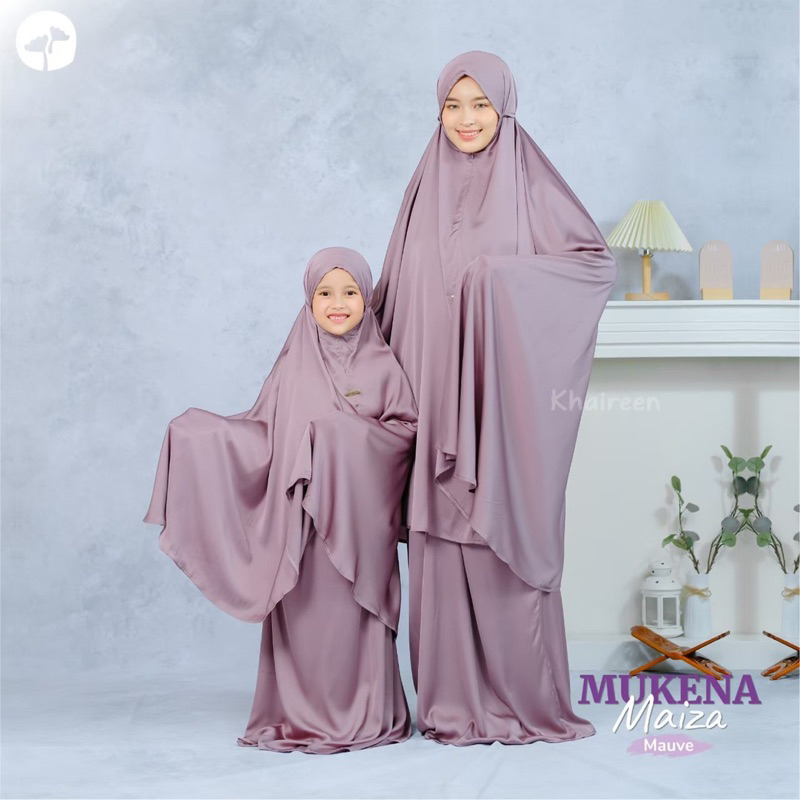 KHAIREEN Mukena Maiza Couple Kids Mom Mukena Lebaran Mukena Silk