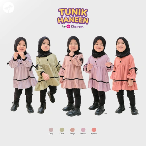 Image of KHAIREEN Tunik Haneen (0-9 Tahun) Tunik Anak Tunik Polos Tunik Anak Katun