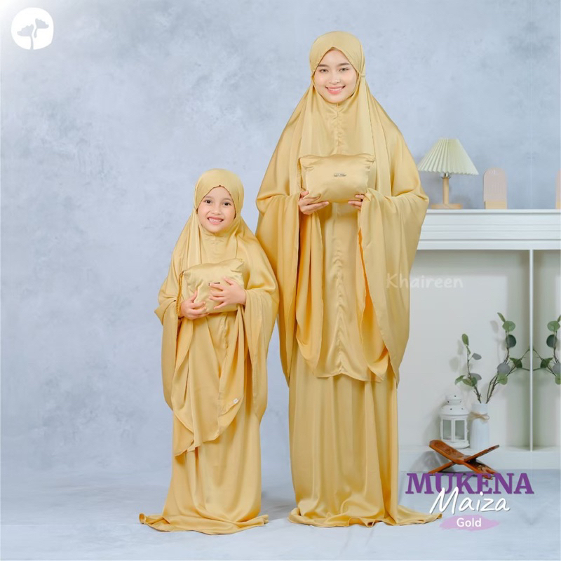 KHAIREEN Mukena Maiza Couple Kids Mom Mukena Lebaran Mukena Silk