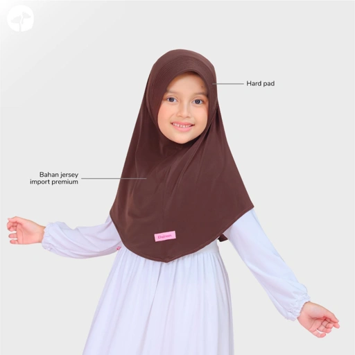 Image of KHAIREEN Hijab Basic Hard Pad (5-14 Tahun) Hijab Anak Hijab Anak Polos Jilbab Anak Kaos Jilbab Sekolah Anak 