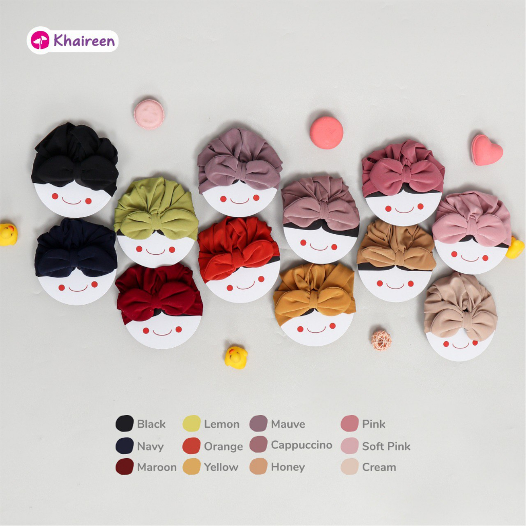 KHAIREEN Plain Turban (0-2 Tahun) Turban Anak Turban Bayi Polos