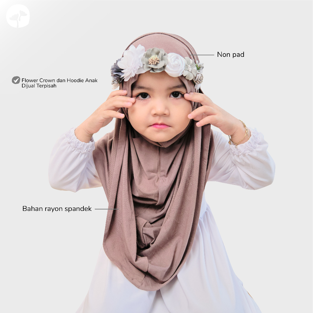 KHAIREEN Hoodie Anak (0-5 Tahun) Hijab Anak Pashmina Instan Anak 