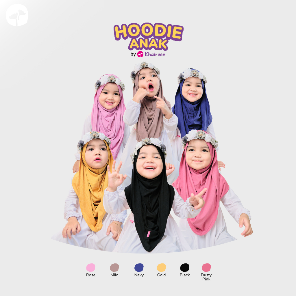KHAIREEN Hoodie Anak (0-5 Tahun) Hijab Anak Pashmina Instan Anak 